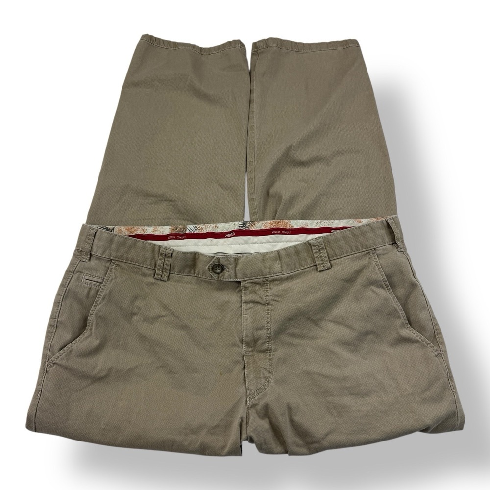 MEYER Modern Comfort BONN Light Brown Cotton Stretch Chino Pants Men's Sz 36x28